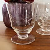 4 engraved wine glasses