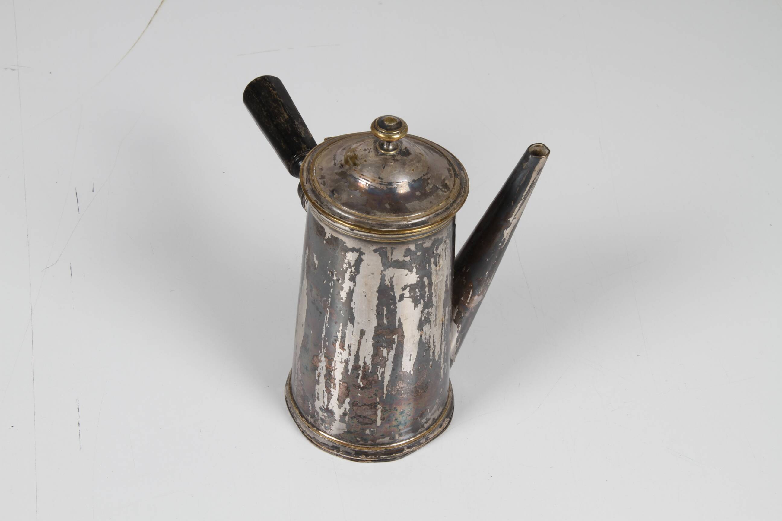 Individual silver-plated chocolate pot