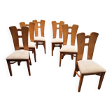 Lot de 6 chaises en orme