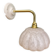 Vintage glass wall light with a curved arm from Clichy, white.