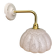 Vintage glass wall light with a curved arm from Clichy, white.