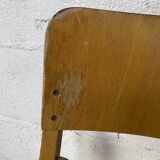 Pair of mismatched wooden folding chairs