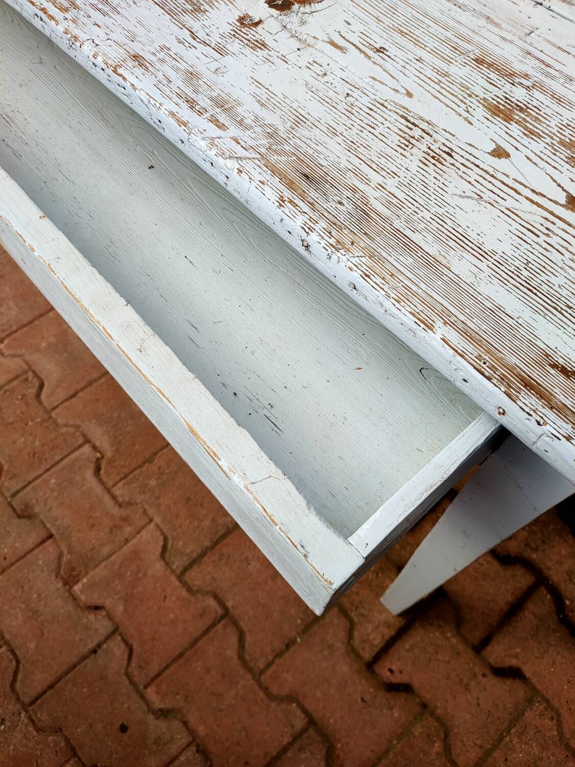 Pastel blue farm table