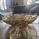 Coupe vintage tripode en verre ambré
