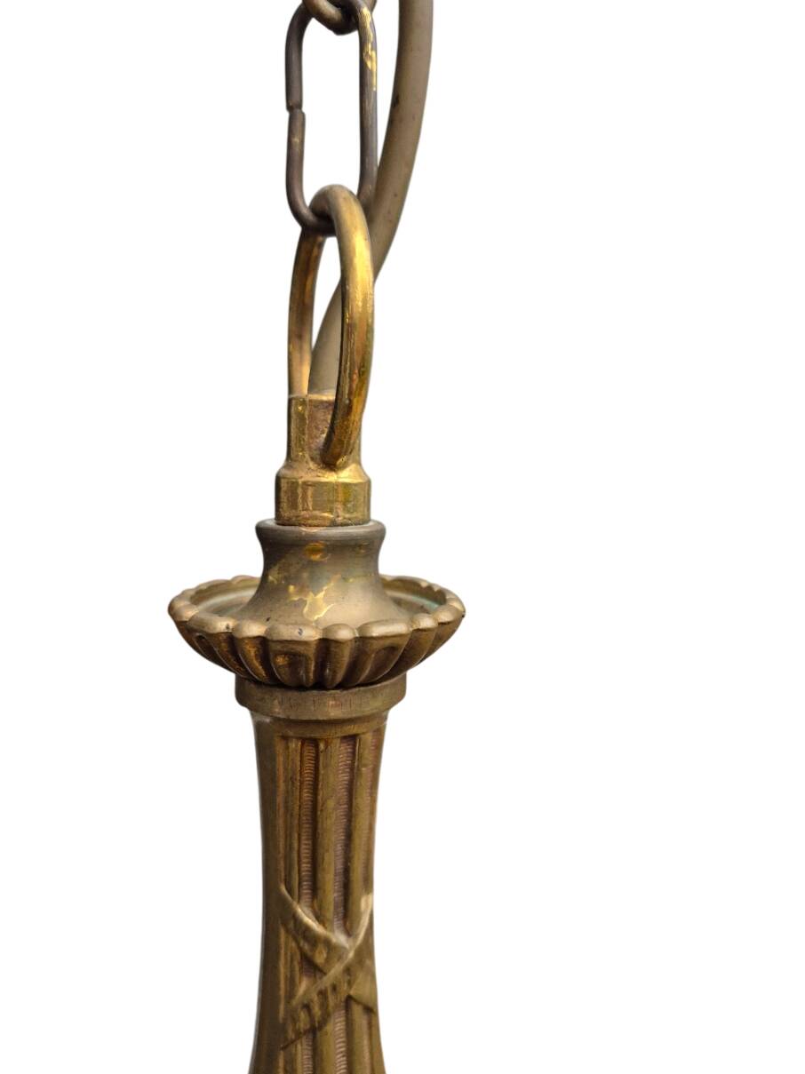 5-arm chandelier + 4 wall sconces MD bronze Louis XV style