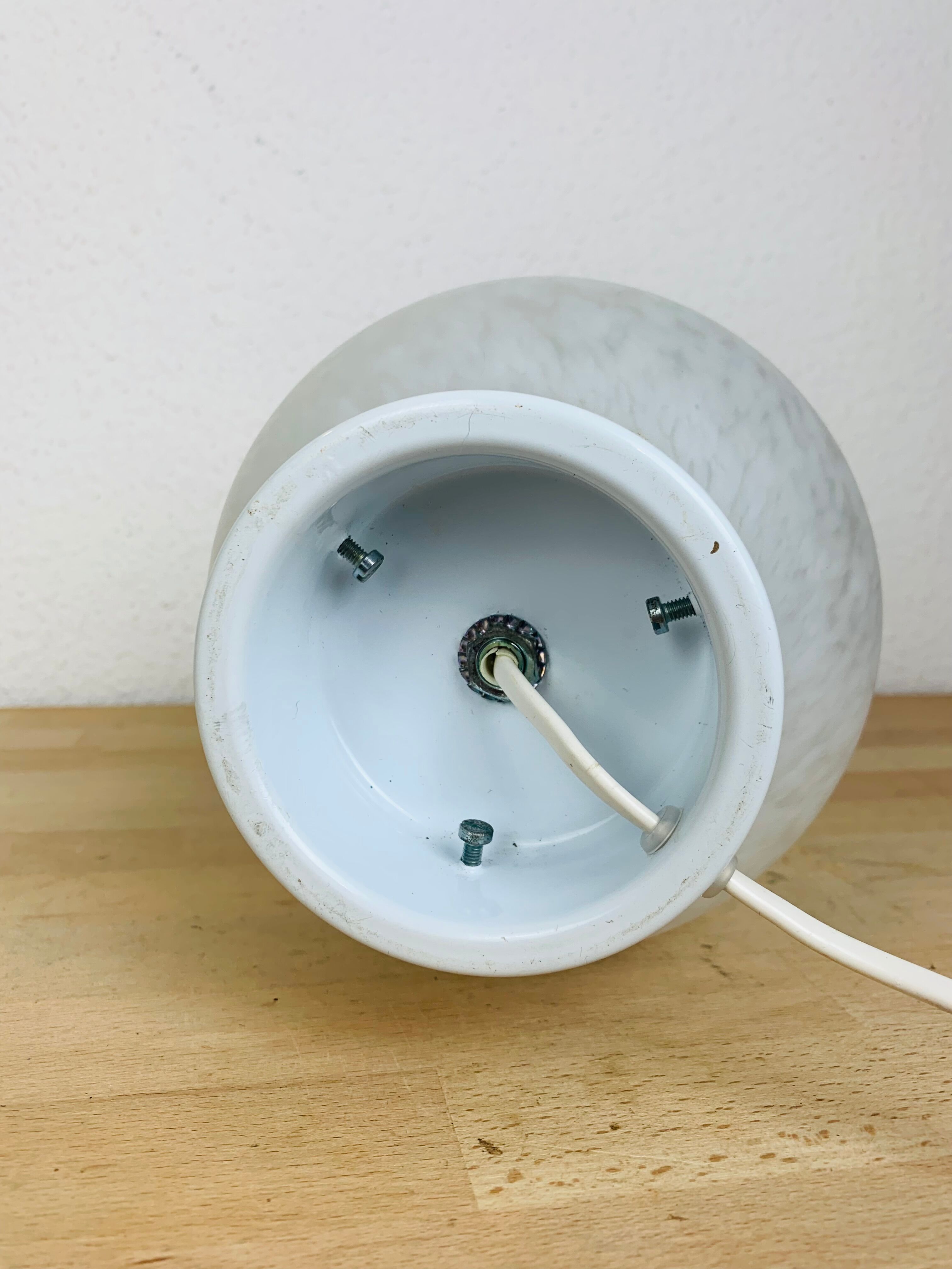 Domec egg lamp, speckled glass from Vianne, 70s