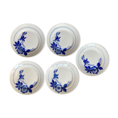 Lot of 5 plates Digoin Sarreguemines model Flora
