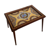 Table d'appoint marquetée brésilienne vintage