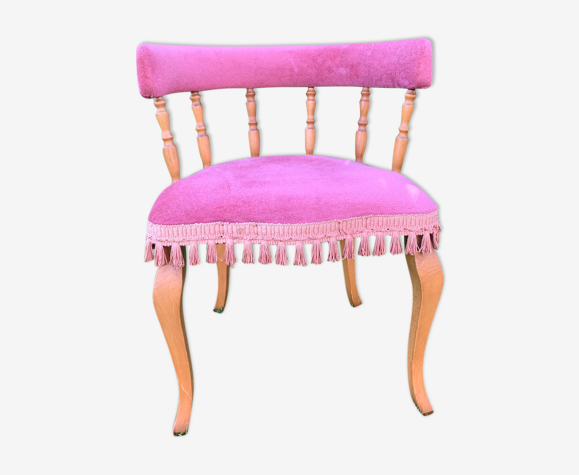 Fauteuil gondole rose à frange