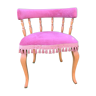 Pink gondola armchair with fringe