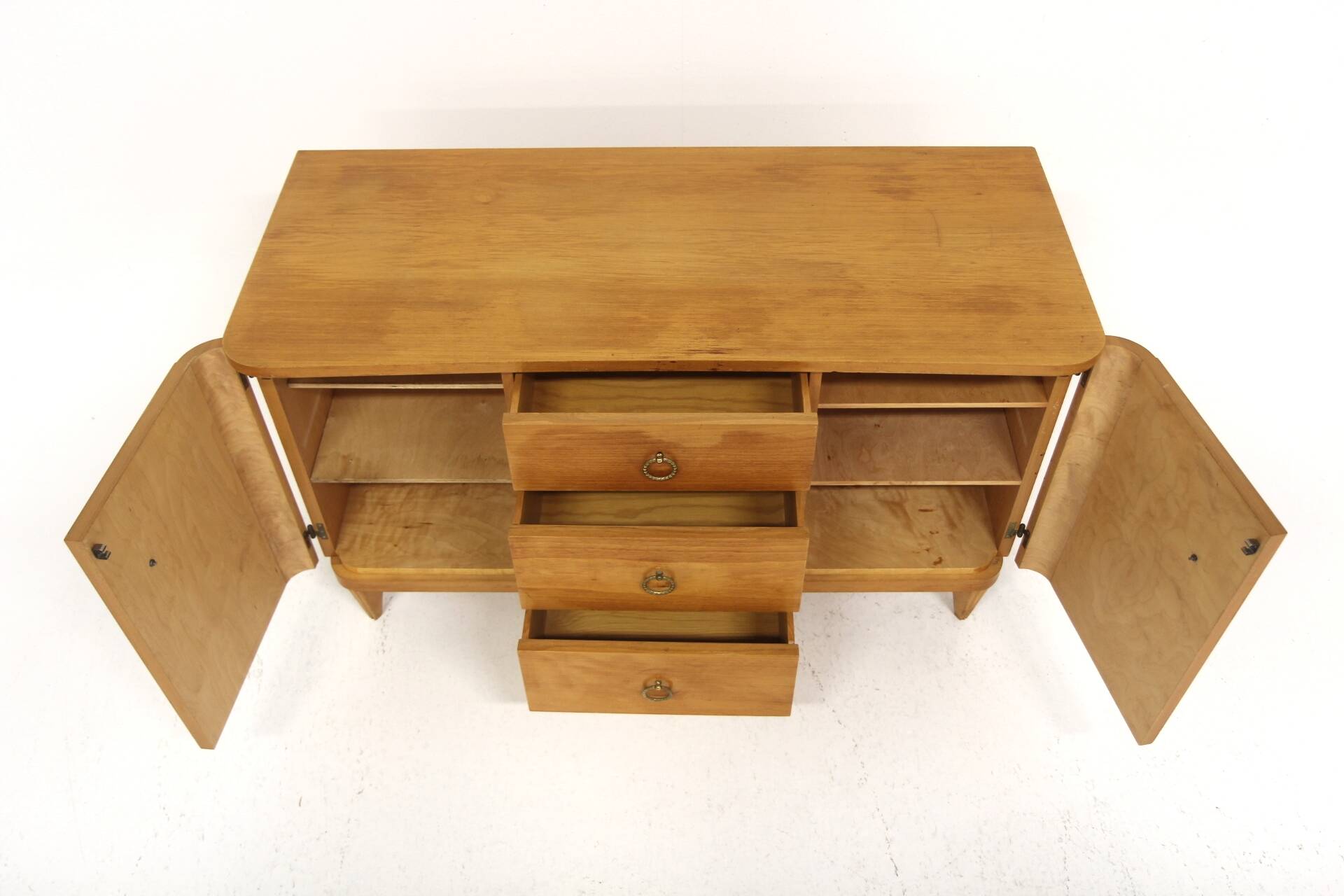 Scandinavian elm chest of drawers, Swedish modern, Sweden, 1940