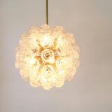 Spectacular Sputnik chandelier with snow glass balls, Doria, Germany, 1970s.