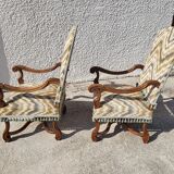 Pair of armchairs louis xiii of the xix th century