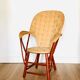 Vintage chestnut armchair and burlap