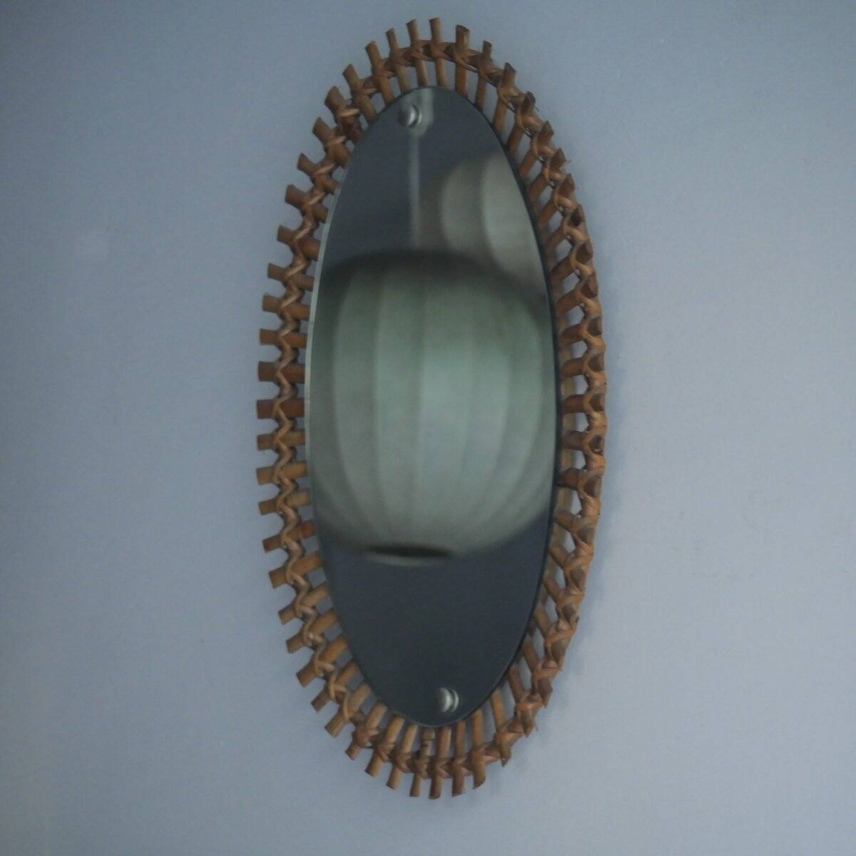 Large bamboo mirror, Italy, 1960s