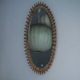Large bamboo mirror, Italy, 1960s