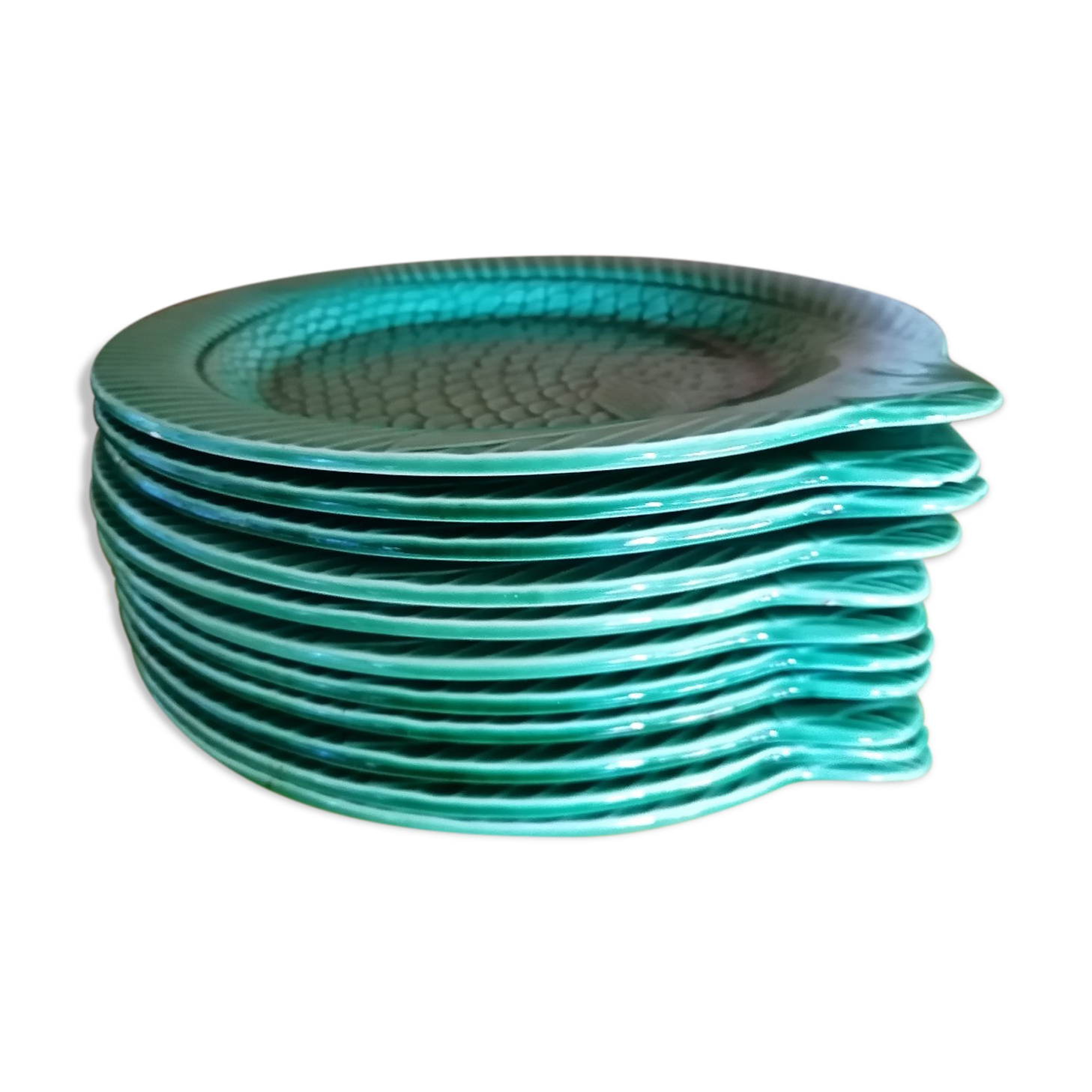 Set of 11 vintage sarreguemines fish plates