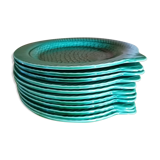 Set of 11 vintage sarreguemines fish plates