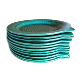 Set of 11 vintage sarreguemines fish plates