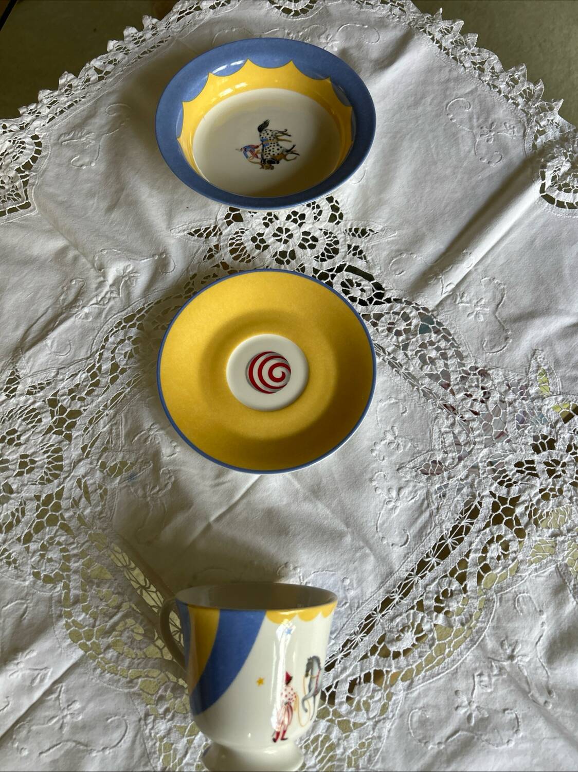 Hermès cup, bowl, and plate set