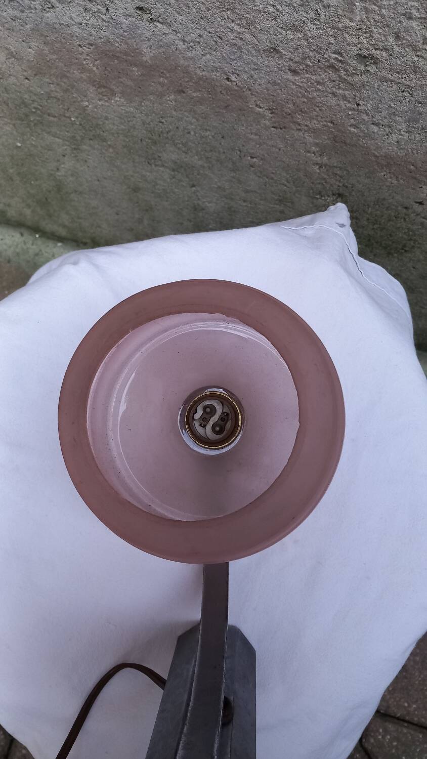 Vintage pink opaline wall lamp