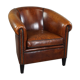 Club armchair in sheepskin with black piping