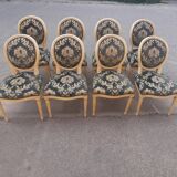 Set of 8 Louis XVI style medallion chairs