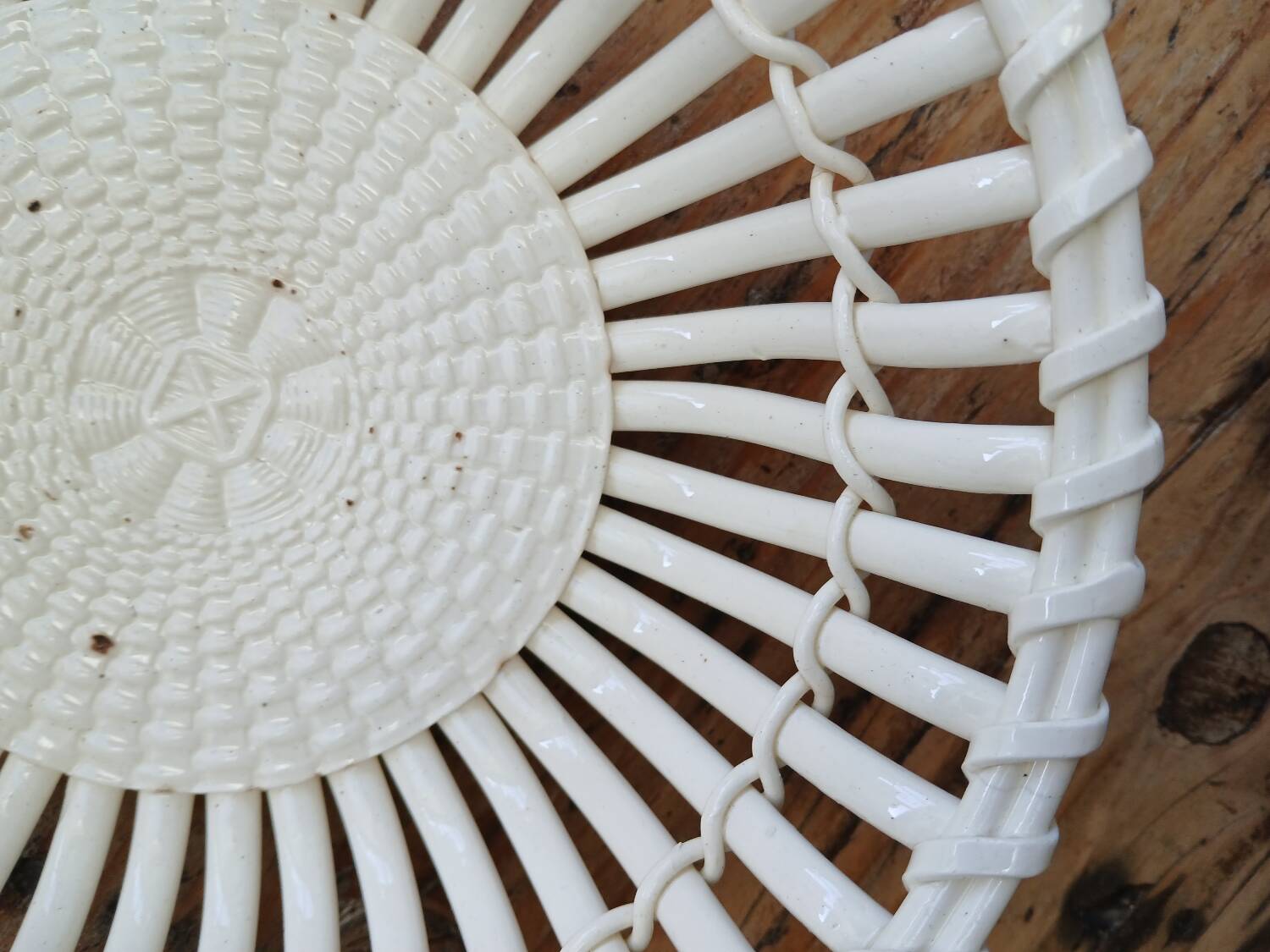 Woven earthenware basket