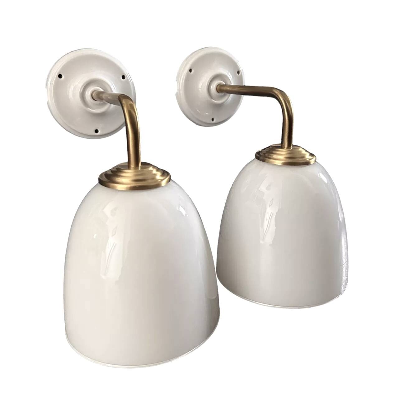 Pair of white wall sconces