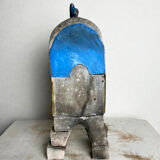 Surrealist box in painted terracotta