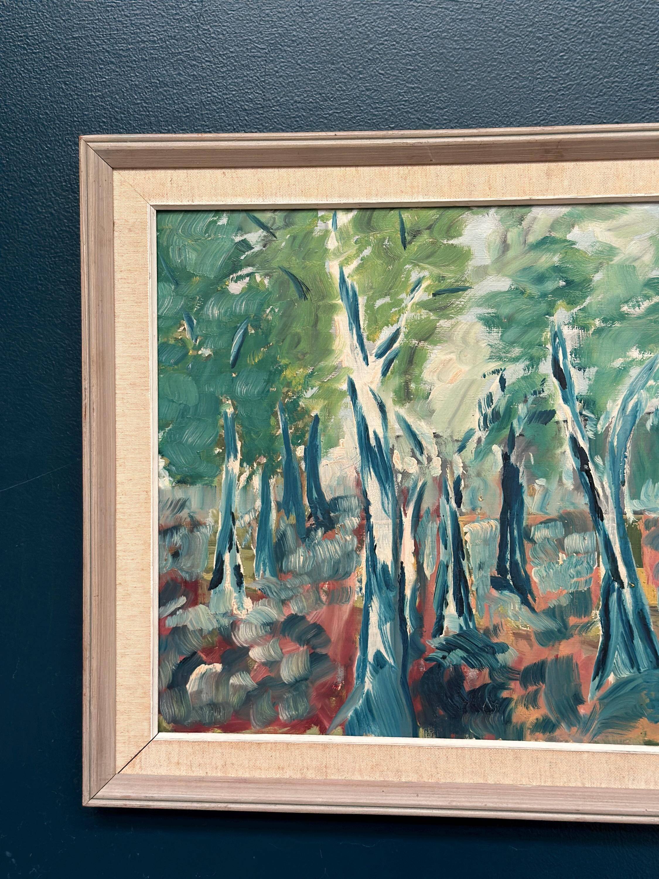 Original Swedish Oil on Panel – “Abstract Forest” – Signed – Vintage
