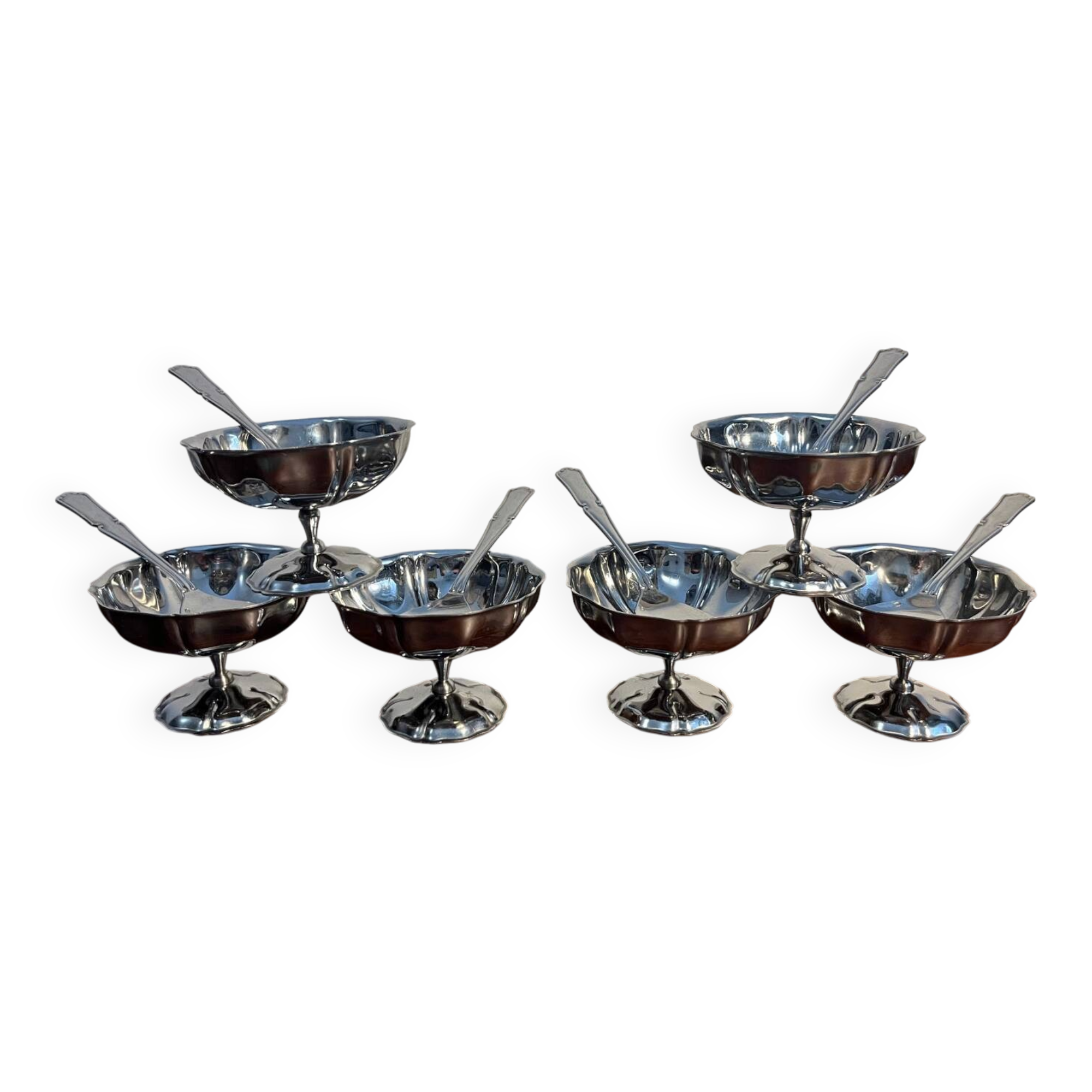 Stainless steel ice cream sorbet cup with spoon