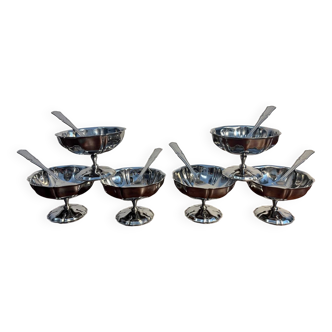 Coupe glace sorbet inox et avec cuillère