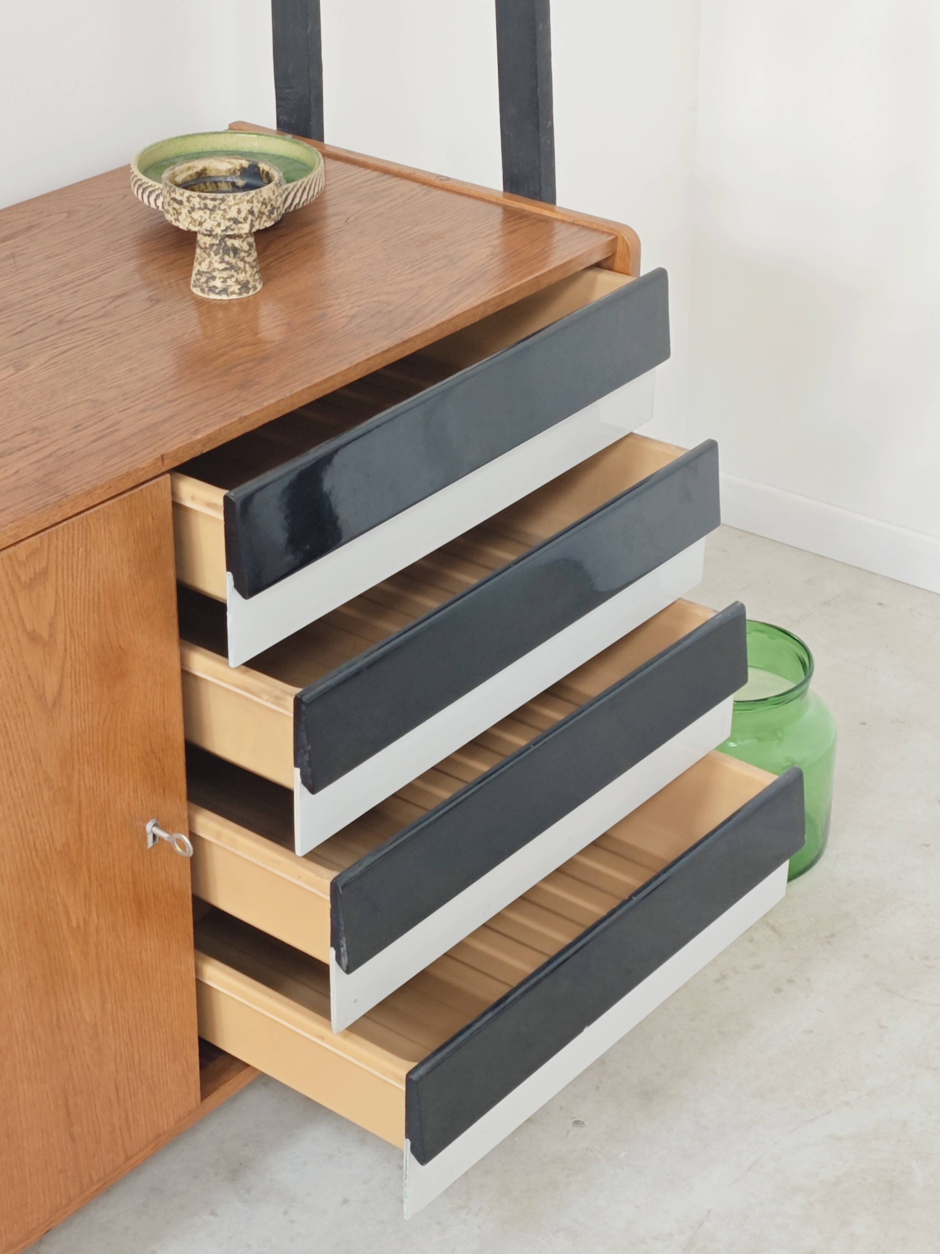 Library buffet U 458 black by Jiri Jiroutek for Interier Praha 1960