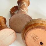 3 vintage handcrafted pottery candle holders