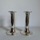2 Elegant Vintage Mid Century Modern Silver Plated Candlestick Holders