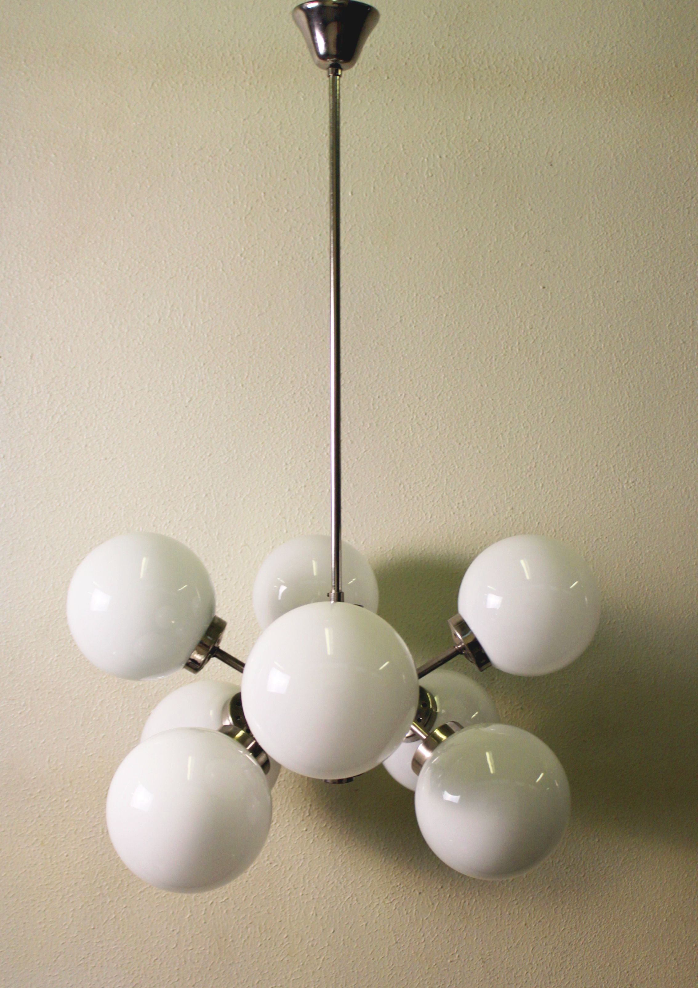 Sputnik chandelier 8 lights, Kaiser Leuchten, Germany, 60's