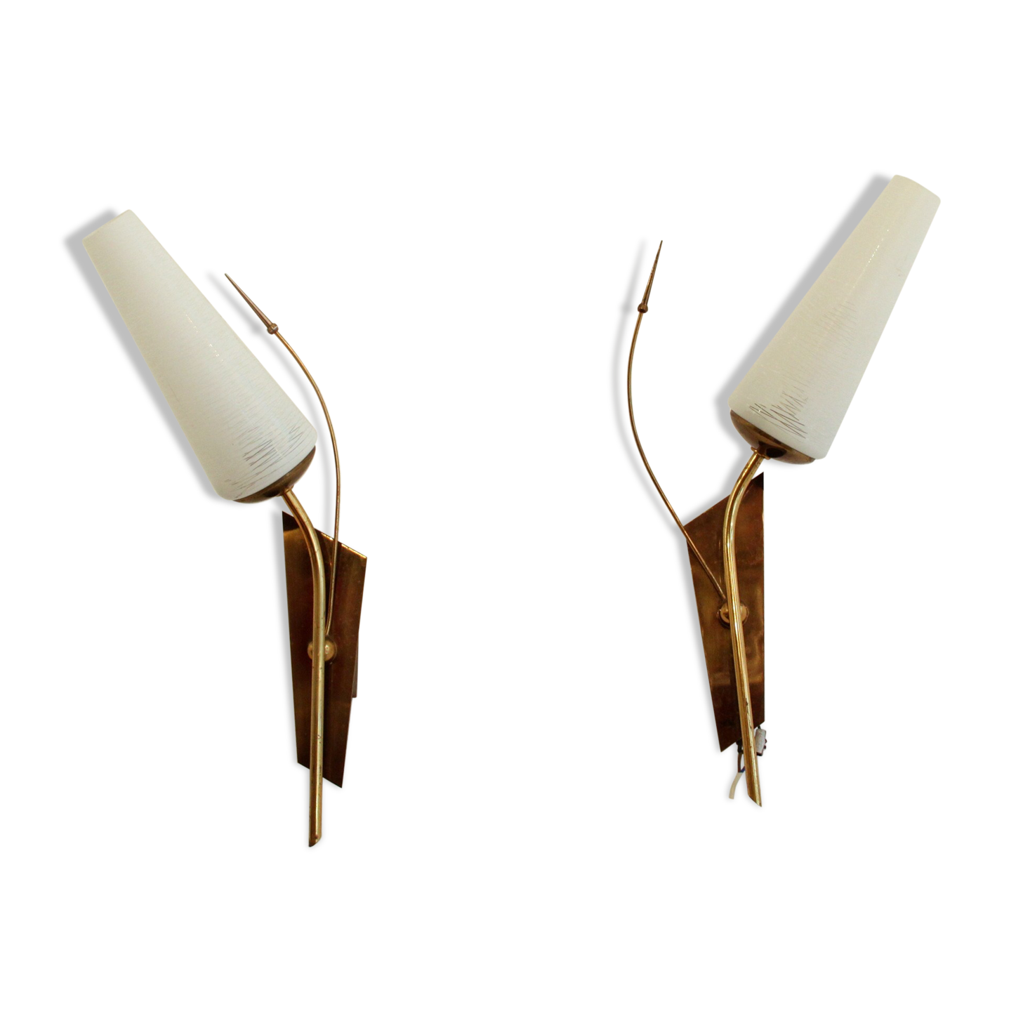 Pair of vintage tulip wall lamps 1950