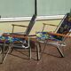 Lot de 4 chaise de camping pliante vintage bleu fleur