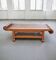 Table basse vintage en bois massif et bambou – design  2 niveaux
