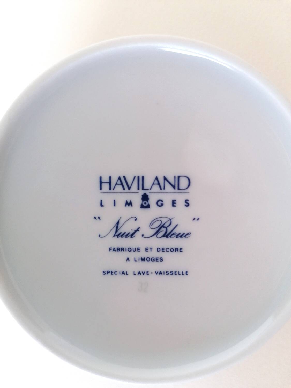Duo of Limoges Haviland cups from the Nuit bleue collection