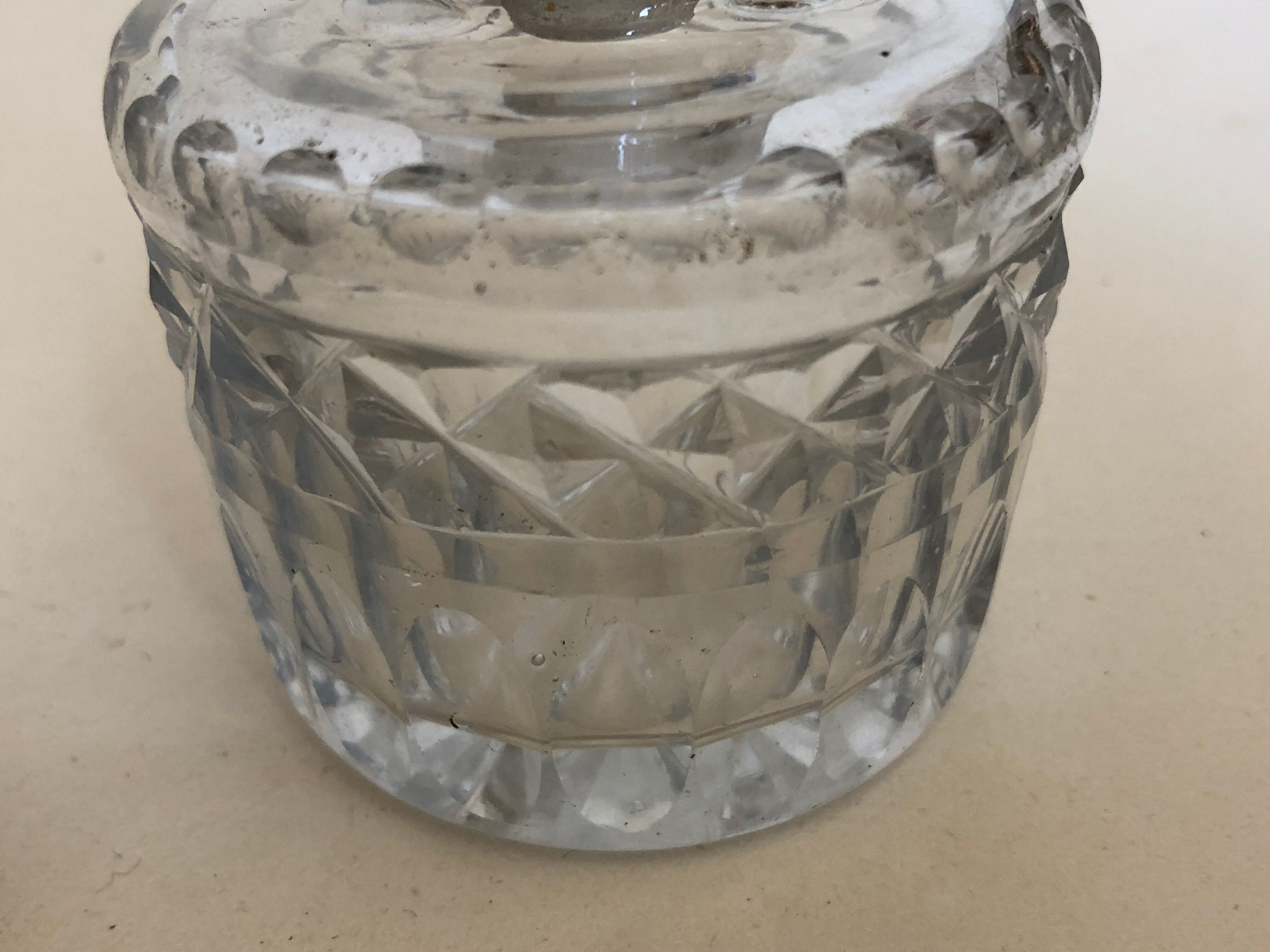 Set of 2 bottles crystal and glass