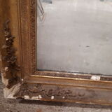 Beautiful old fireplace gilded mirror patina of time 95x152cm