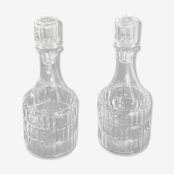 2 small bottles / glass bottles with caps