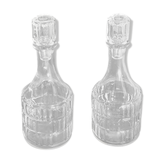 2 small bottles / glass bottles with caps