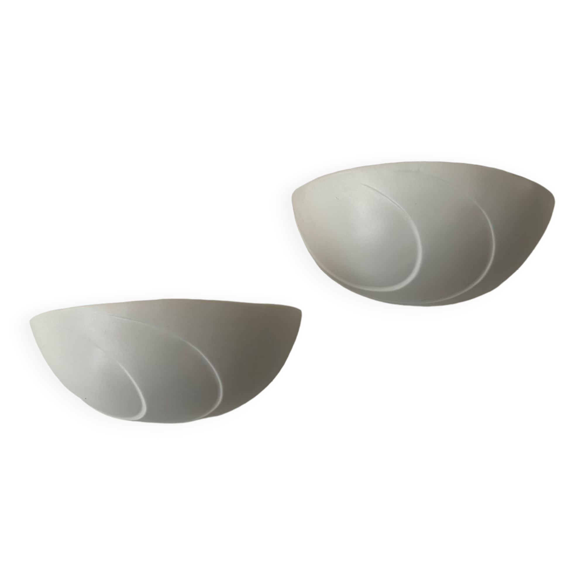 Pair of vintage plaster wall lamp, off-white, France 1970