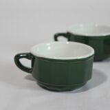 4 vintage bistro style coffee cups