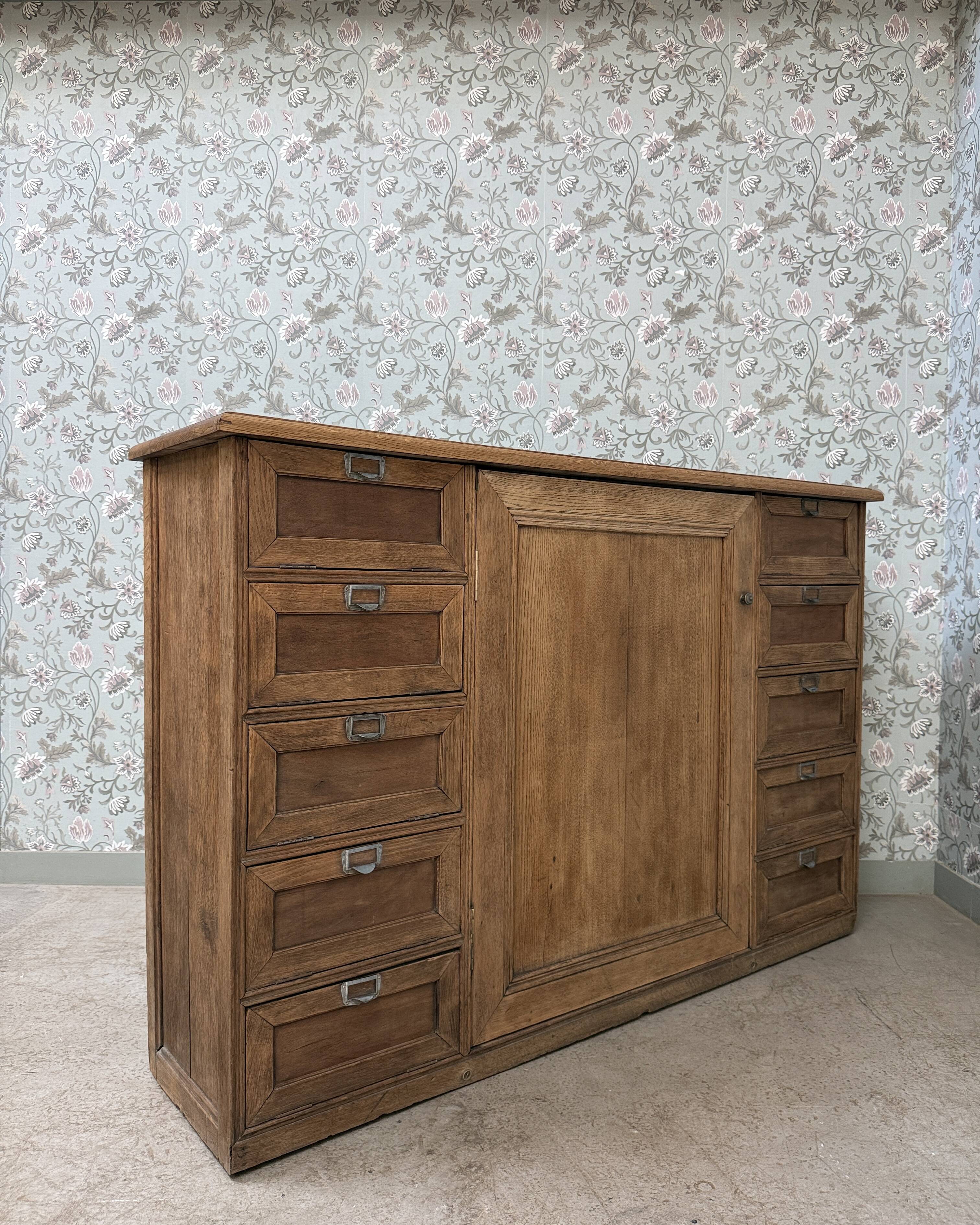 Renovated oak notary's office furniture.