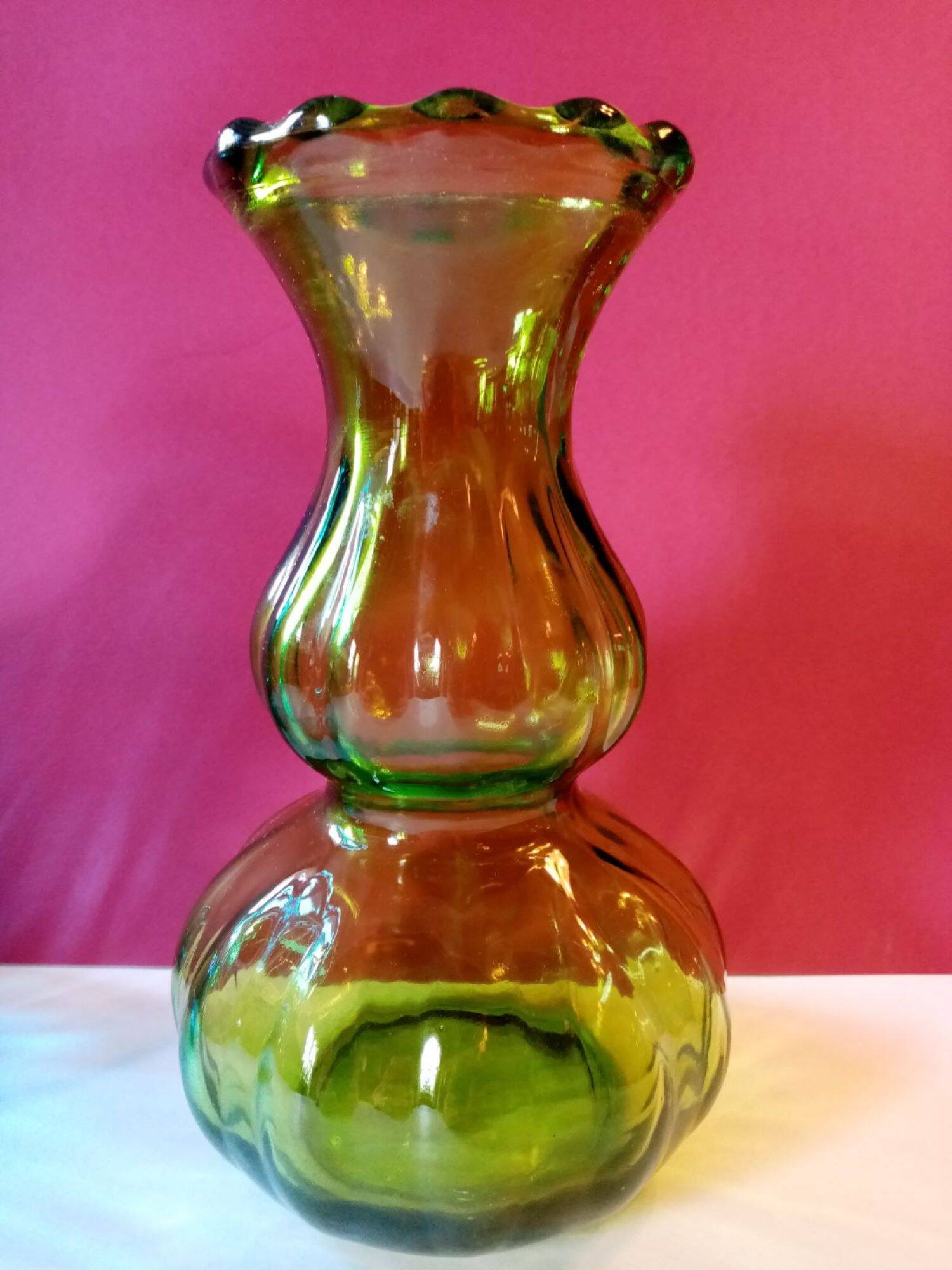 Pair of antique art deco glass vases