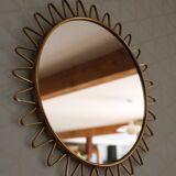 Miroir soleil laiton 1960